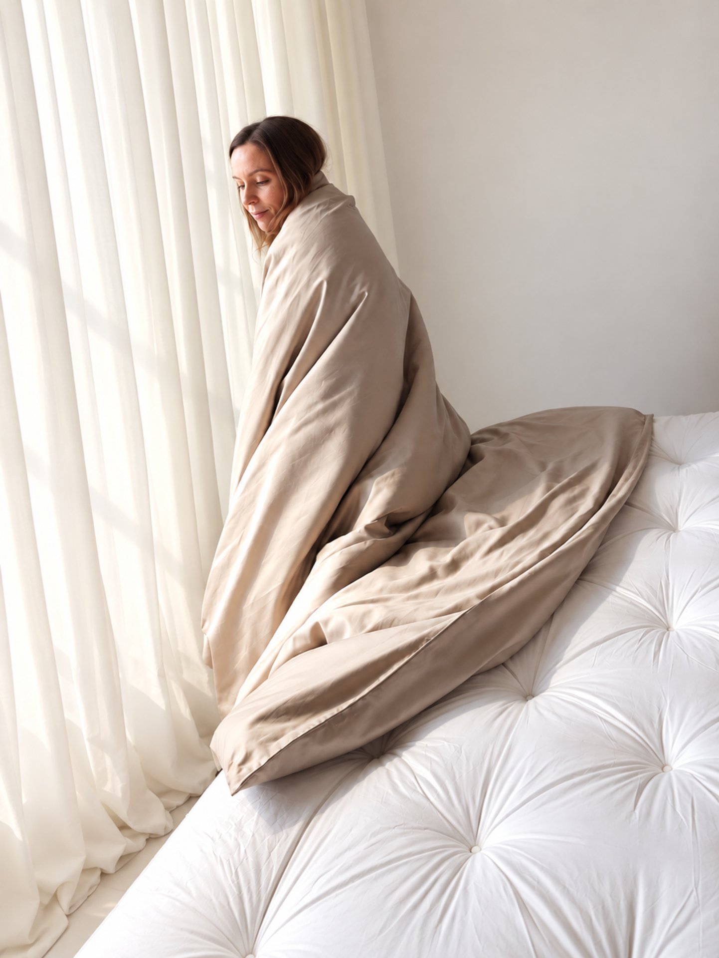 Premium Satin – hiekka, yksityiskohta